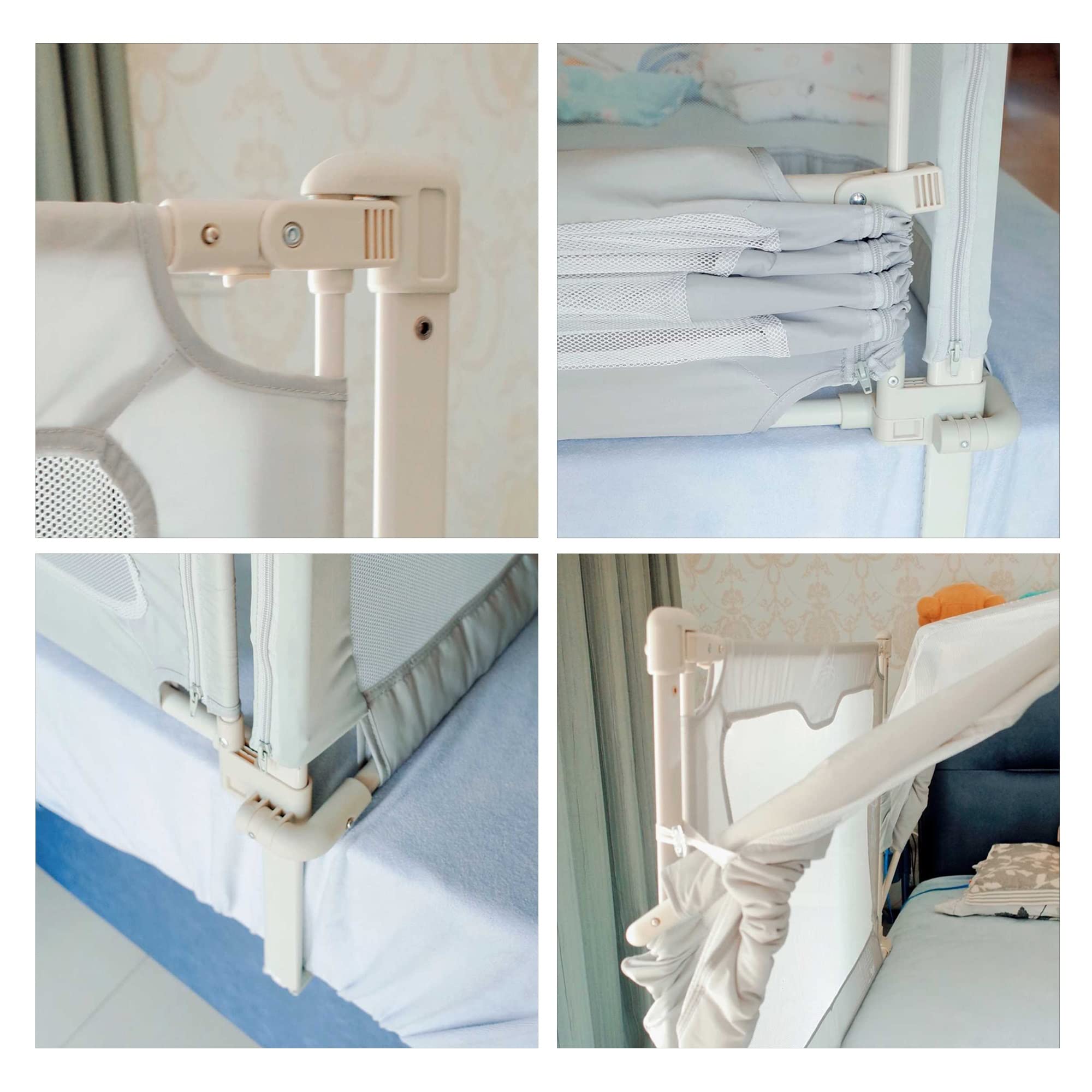 Culla 3 In 1 Fianco Letto Portatile - Pieghevole, Rete Traspirante, Lega Alluminio, Per Neonati 0-36 Mesi - Foto 3