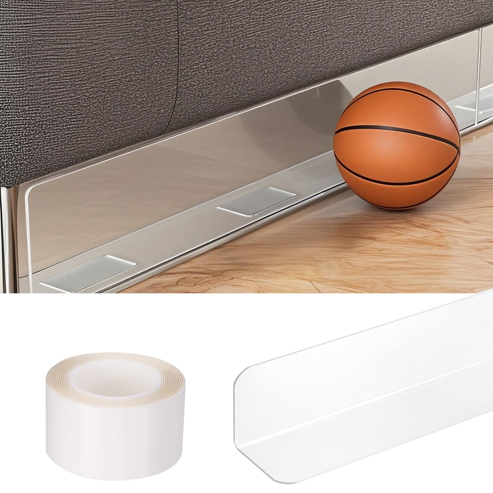 sourcing map 5Pcs Transparent Under Couch Blocker, 16" l 1.6" H Under Bed Blocker, for Prevent Things Pet Going Furniture Couch Bed Bottom