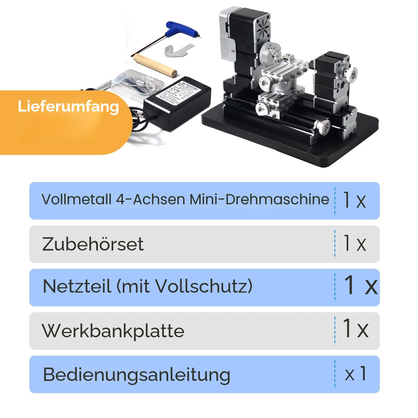 Hochleistungs-Mini-Drehmaschine, 60 W, aus Metall, Heimwerker, 4-Achsen, Drehmaschinen, Werkzeugmaschinen mit Sockel, 12000 U/min, für Holz, Weichmetalle, Plexiglas, Kunststoff
