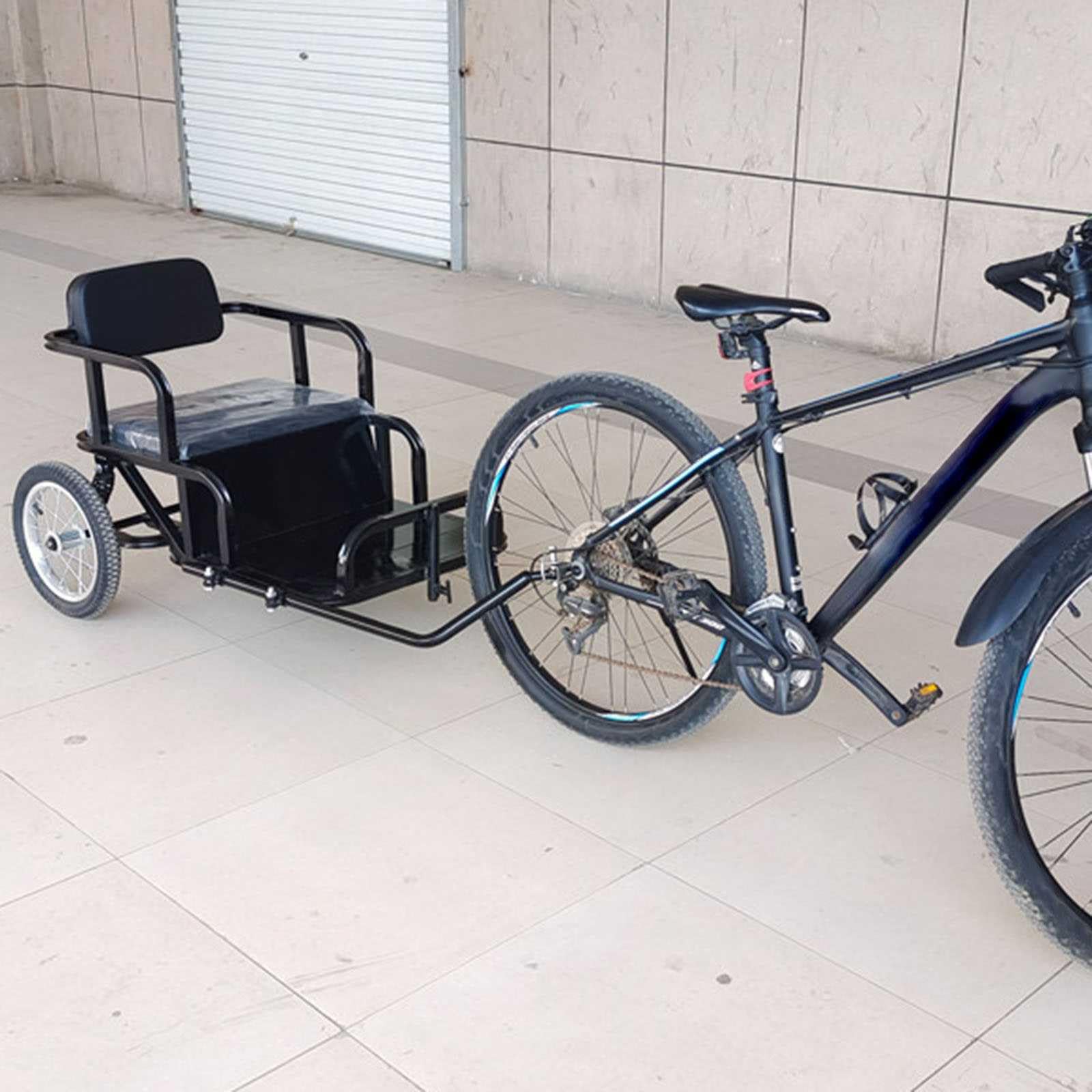 Carrito para bicicleta con asiento suave de 20 pulgadas de ancho, capaz de transportar remolques de bicicleta, capacidad de carga de 100 kg, fácil de instalar, para camping, compras, viajes