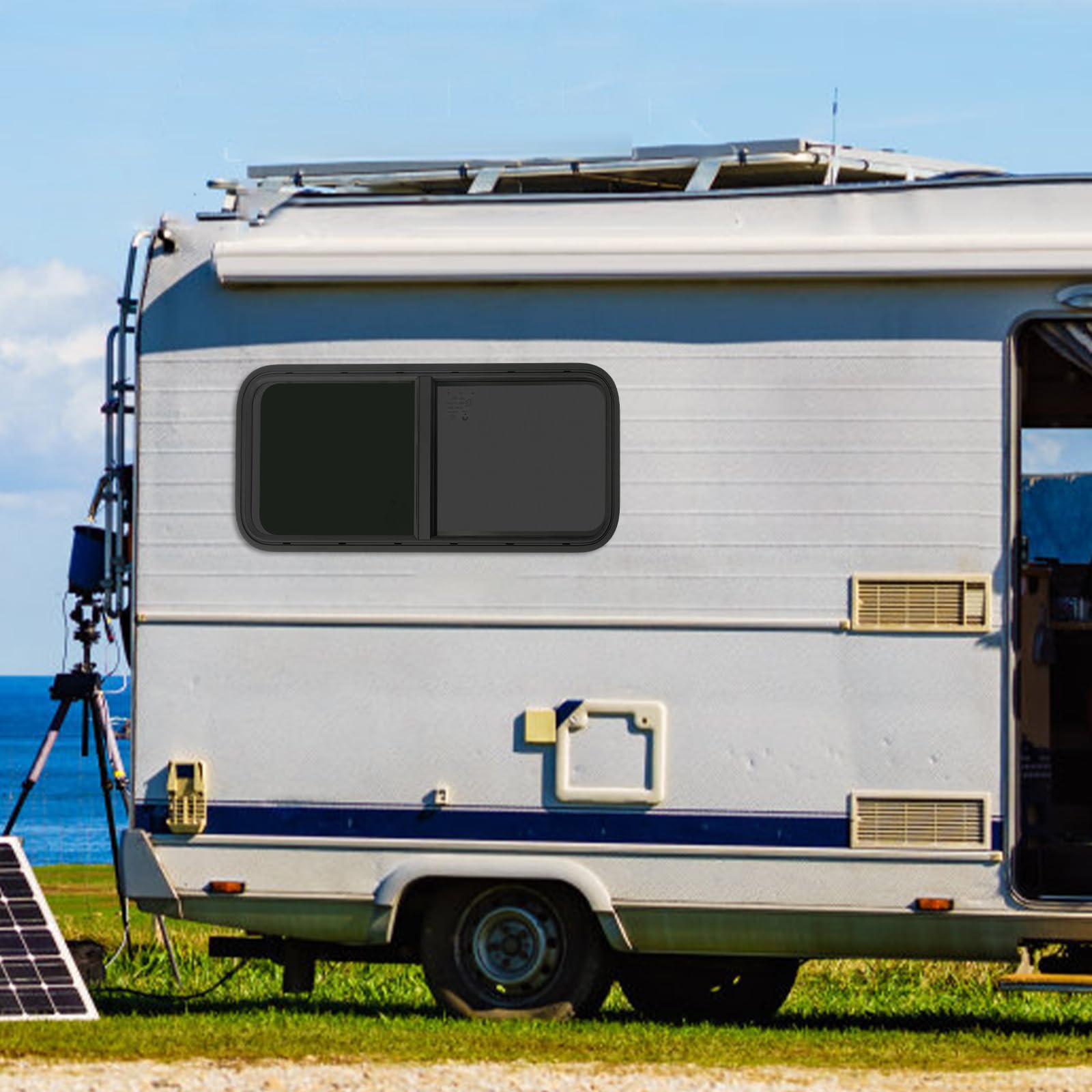 TESUGN - Fenêtre Coulissante Teintée Pour Camping-car Ou Van - 1000 X 400 Mm - Anti-insectes, étanche - Montage Direct