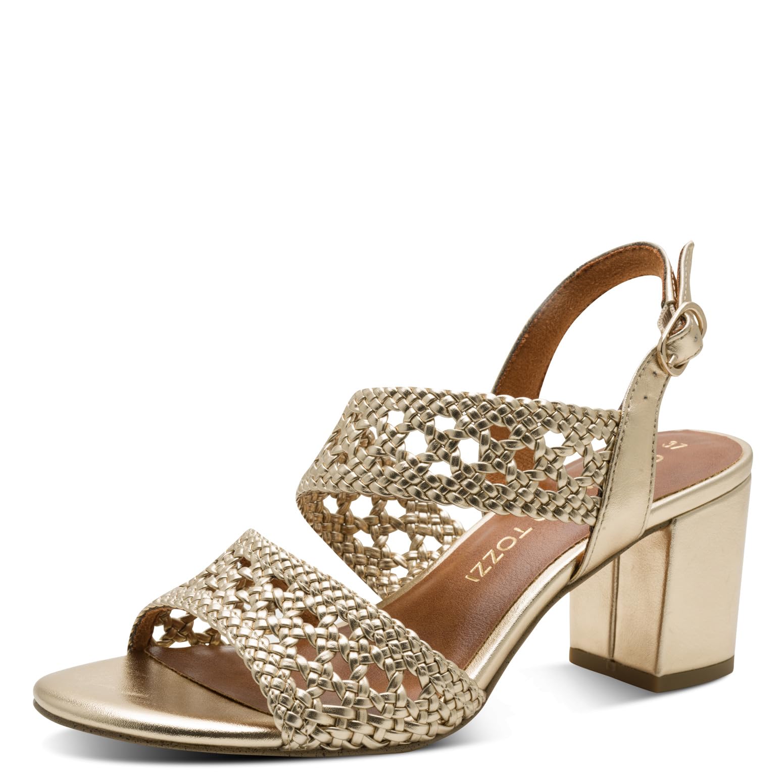 MARCO TOZZI women's sandal soft Feel Me footbed Vegan vegan, metallic (GOLD), 4.5 UK