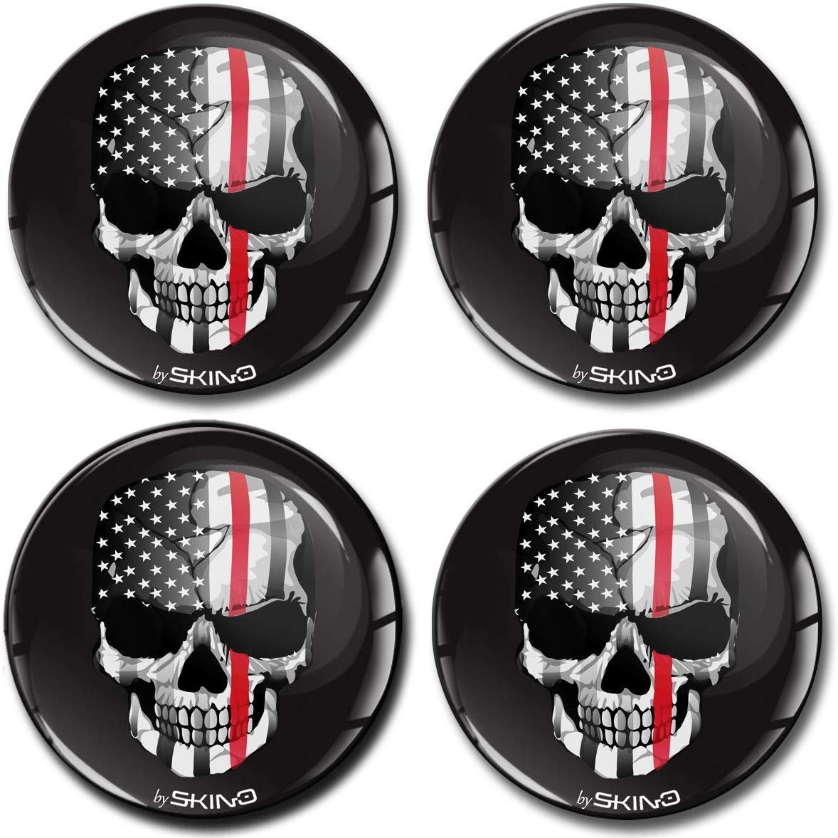 4 x 55mm 3D Stickers for Wheel Center Caps USA Flag A 3255