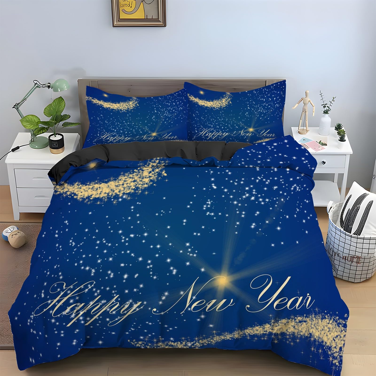 Parure de lit nouvelle année pour une chambre parentale magique au motif galaxie