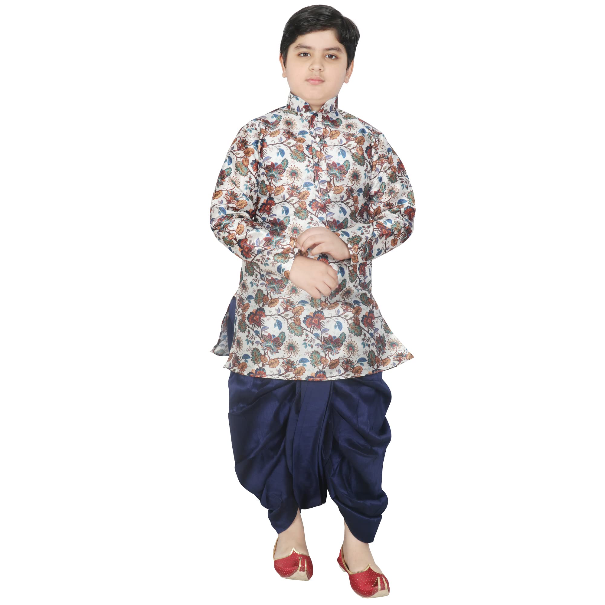 SG YUVRAJBoys Raw Silk Kurta Dhoti Set