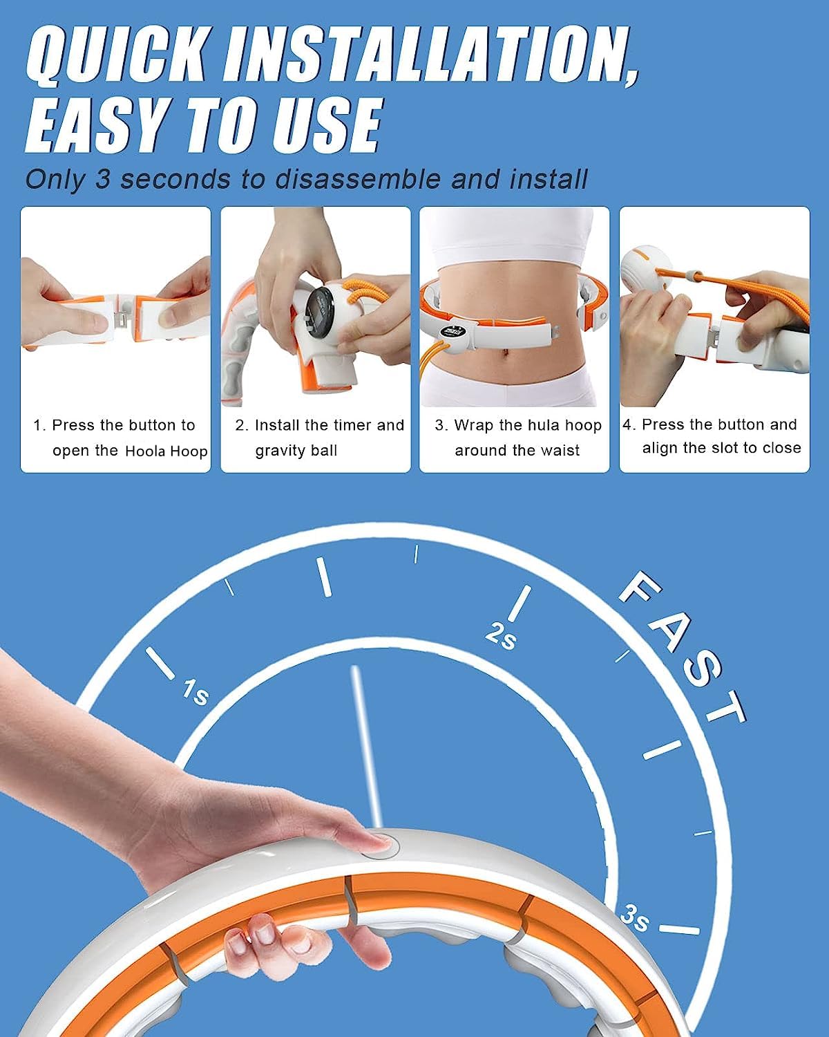 Infinity Hoop – Gewichteter Hula Fit Reifen für Gewichtsverlust & Taillen-Übung für Frauen/Erwachsene – Perfekte Fitness- und Geschenkoption, verbessern Sie Ihre Workout-Routine mit dem ultimativen