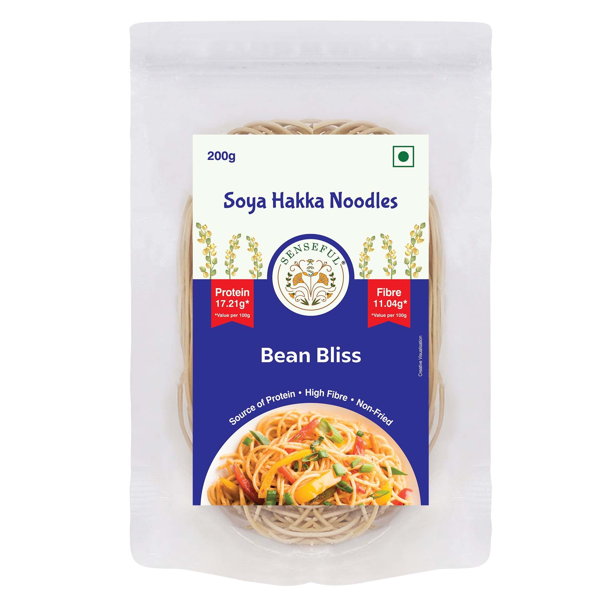 SENSEFUL Soya Hakka Noodles - High Protein, High Dietary Fibre, Zero Maida, Non-Fried, No Cholesterol, No Trans-Fat & No MSG - 200 gm (B0D3BYFFXD) Amazon Price History, Amazon Price Tracker