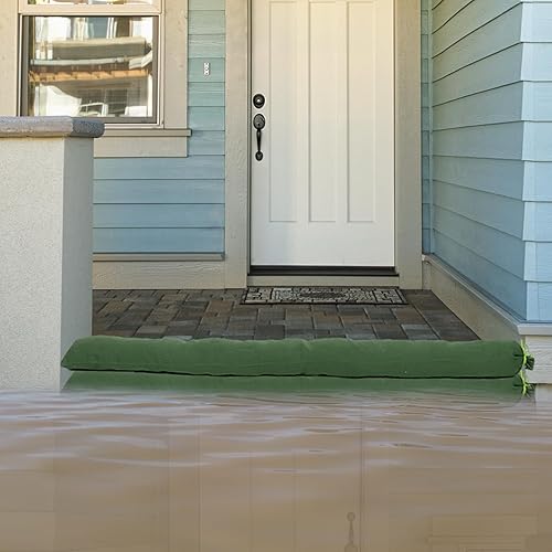 Miniatura 5 de 4 bolsas de arena de 7 x 6 pulgadas de largo para inundaciones  Tubo de lona gruesa para protección contra inundaciones con banda elástica, tubo