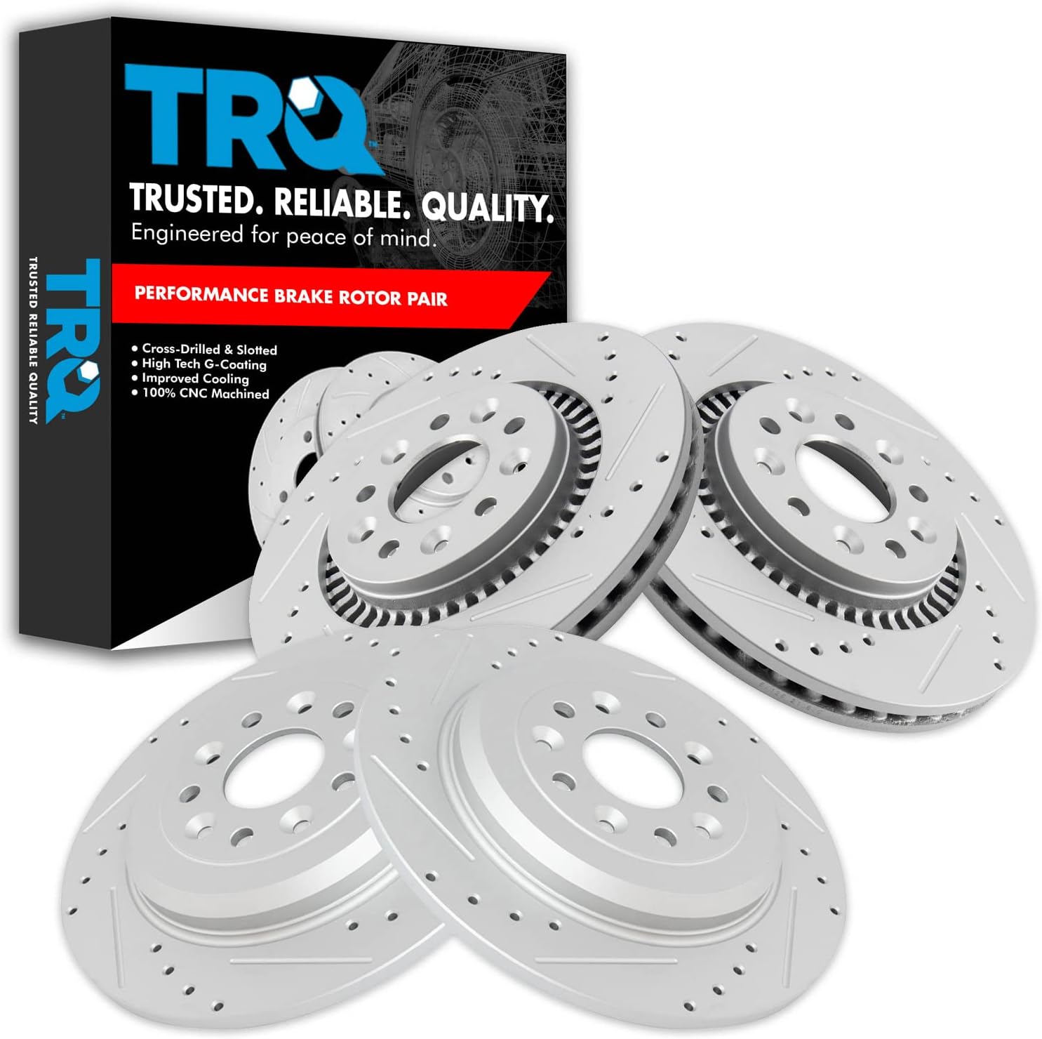Brake Performance Rotor Front Rear Compatible with Five Hundred Freestyle Montego Taurus