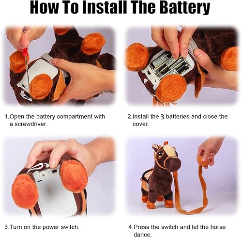 Miniatura 5 de Smalody Juguete Interactivo de Peluche, Poni Caminante Animado Mascota Electrónica Caballo con Correa Poni Robot Juguetes de Animales de Peluche