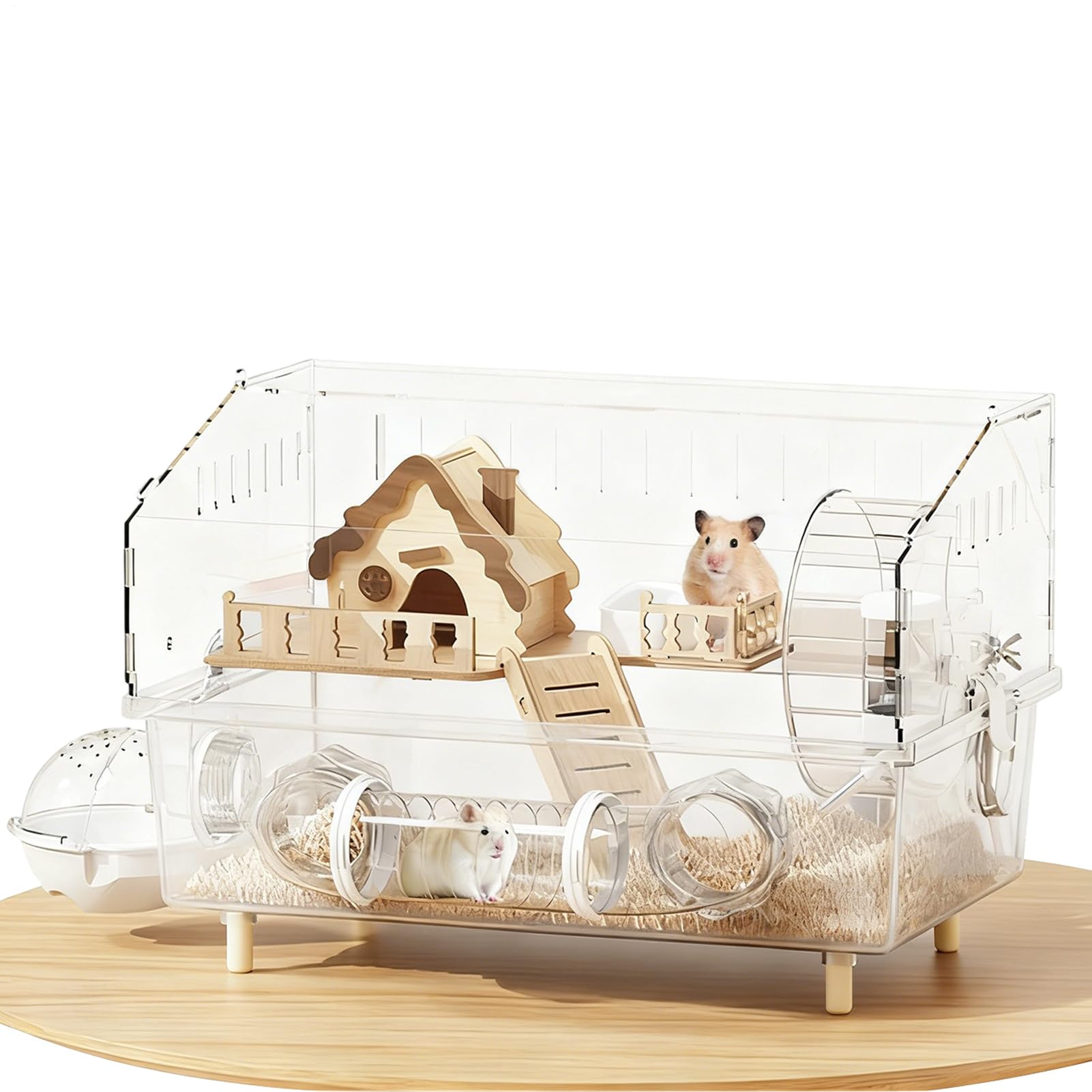 Jaula para hámster: hábitat para Animales pequeños con Plataformas multinivel, Rueda de Ejercicio y Bandeja extraíble | Espacio De Vida Seguro Y Espacioso para Hamsters, Gerbos, Ratones, Ro