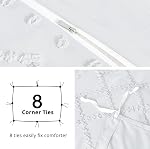 HYMOKEGE Couvercle de la couette Taille Reine, ensemble de couverture de couette tufted de Boho 3 pièces, doux & Shabby Chic léger, Ensemble de literie pour toutes les saisons, 90" × 90" & 2 Shams d'oreiller, blanc
