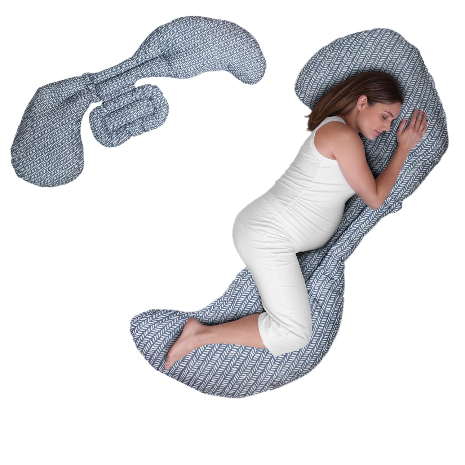 Coussin de grossesse lavable en machine et modulable grand confort