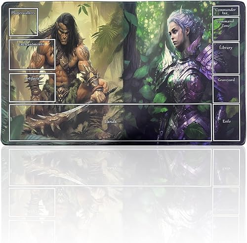 Miniatura 1 de MTG - Tapete de juego TCG, con zonas más recientes para juegos de mesa de cartas, base de goma antideslizante, tapete grueso de 0.118 pulgadas,
