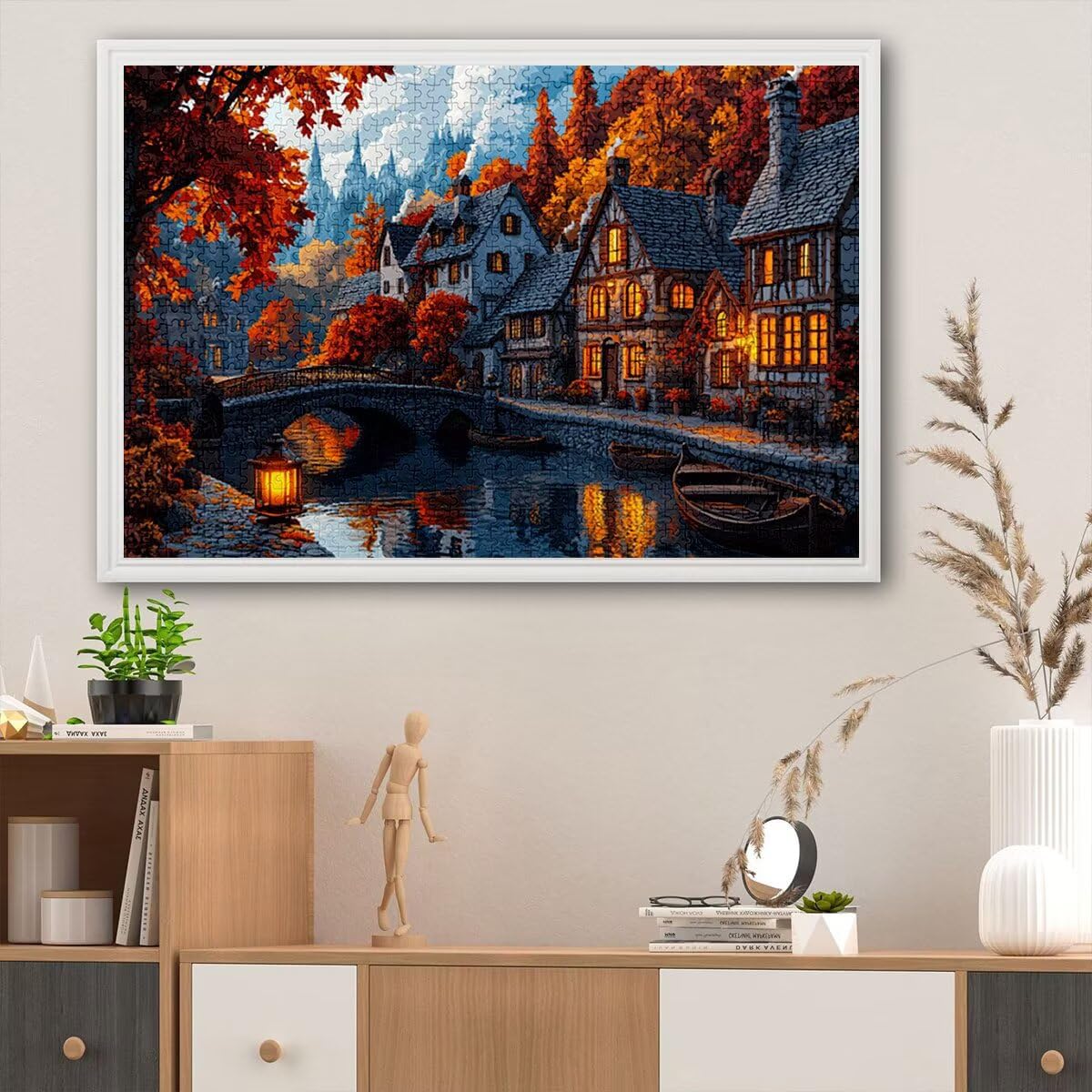 Puzzle 4000 elementów, dla dorosłych, małe miasteczka, 4000 elementów, drewniane puzzle dla dorosłych, trudna łamigłówka, gra logiczna dla całej rodziny, drewniane puzzle do dekoracji salonu, na