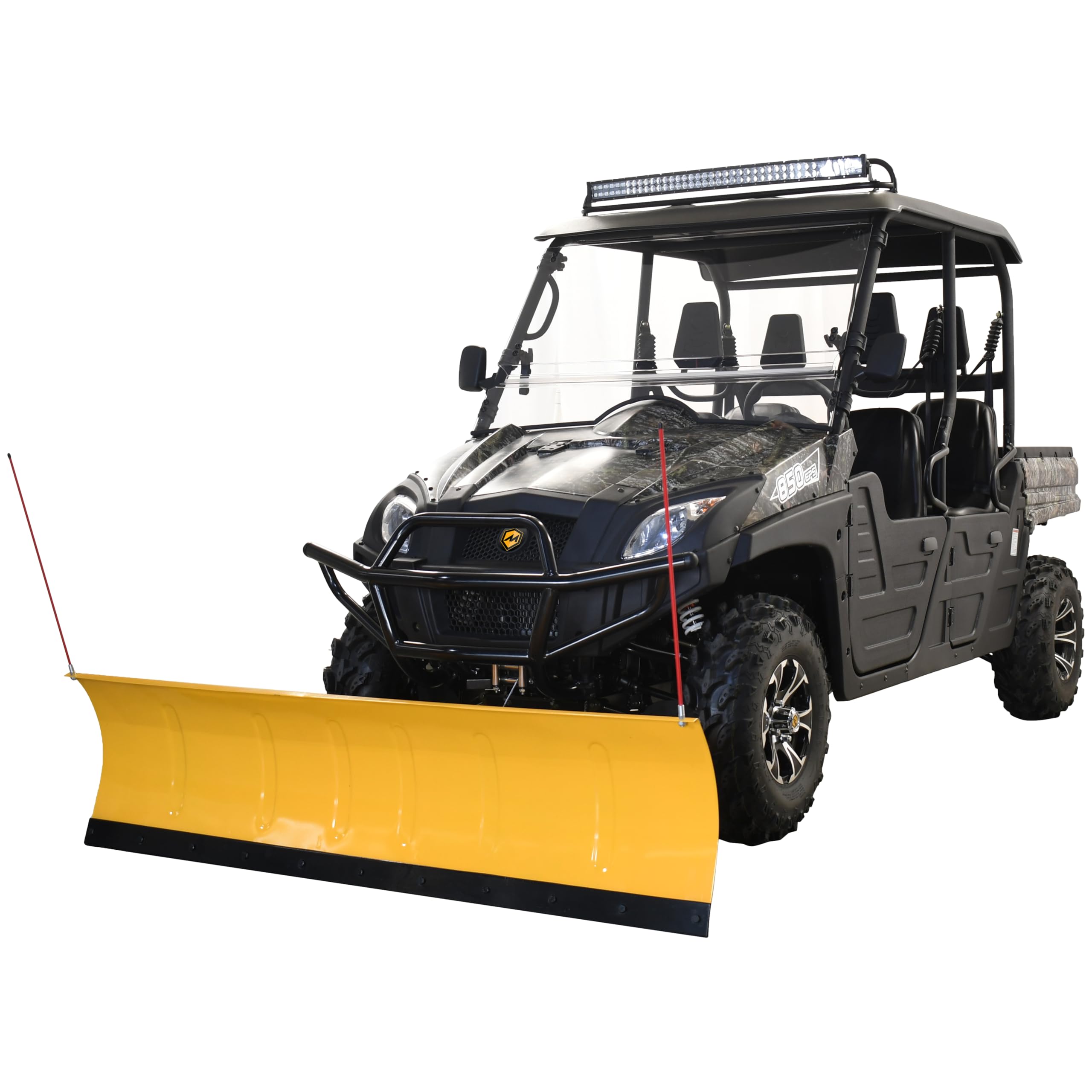 Massimo 60-Inch Universal ATV/UTV Snow Plow Kit – Steel Blade with Push Frame and Mount Plate, 5-Position Angle Adjustment