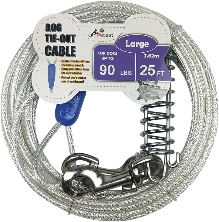 Cabo de Contenção Refletivo para Cães Grandes Petest RS90lbs25ft, 7,62 m