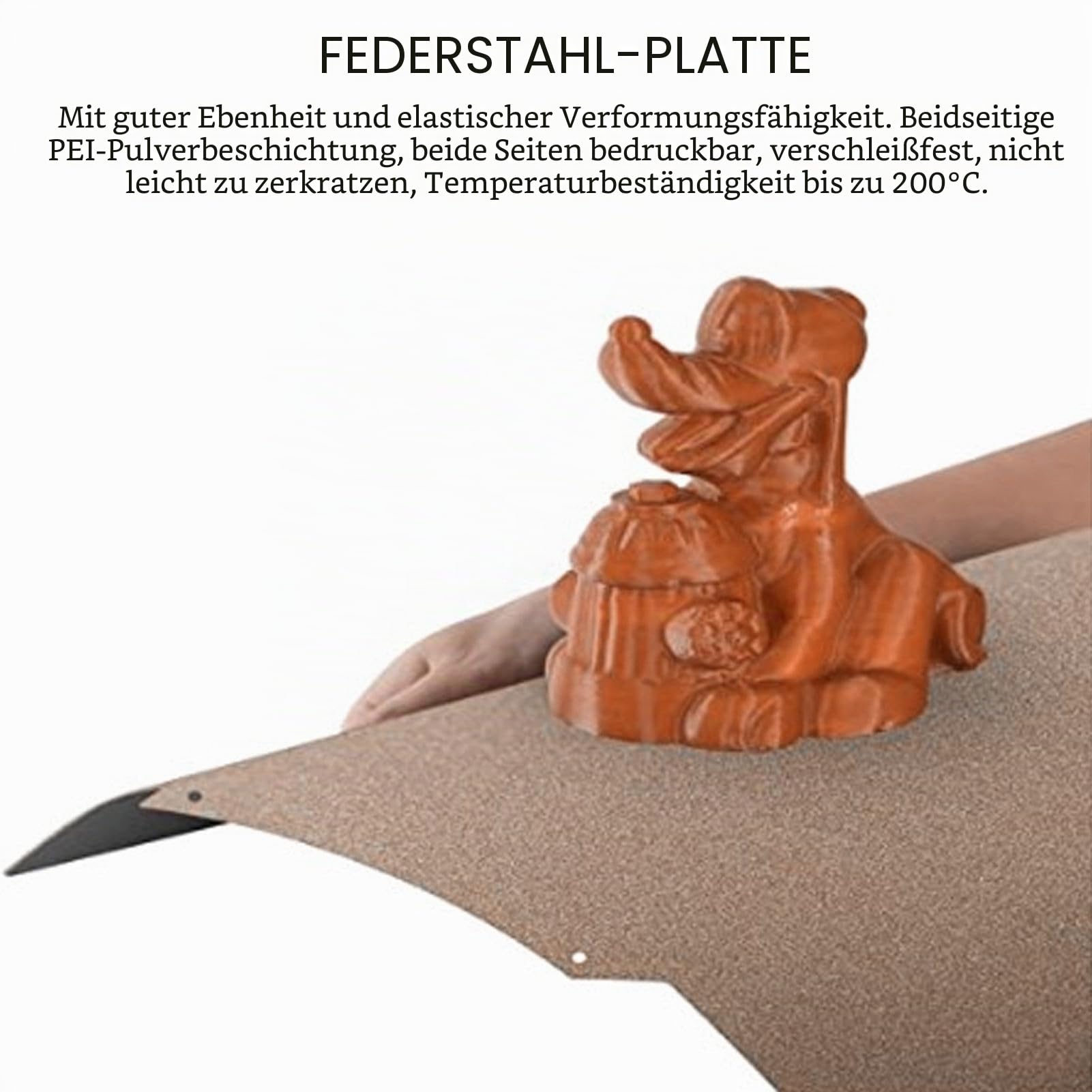 PEI-Blatt, Doppelseitiges Flex-Stahlbett 470 X 470 Mm PEI-Blatt-Magnetbauplatte, 3D-Druck-Magnetplatte PEI-Federstahl-Flexible Plattform mit Klebebett für CR10 MAXIMUM