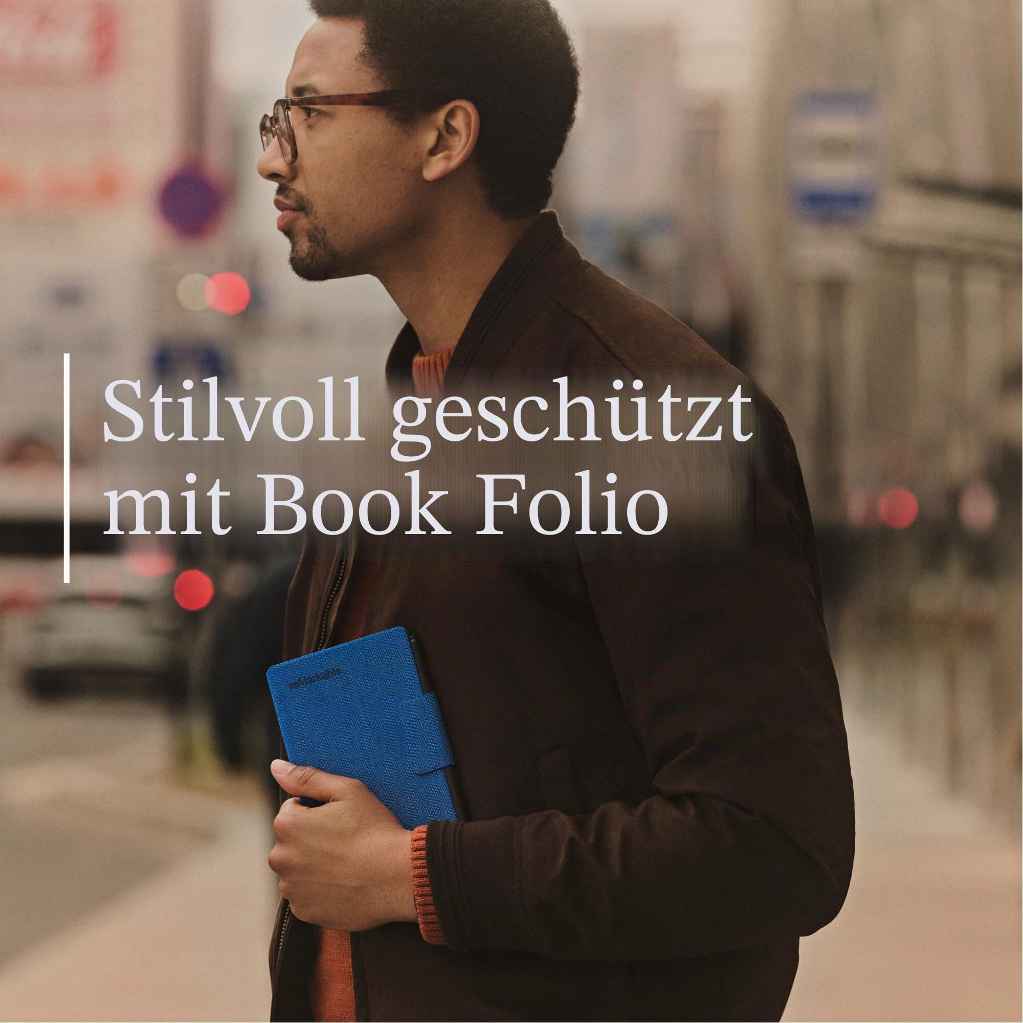 Remarkable Paper Pro Move – Gewebtes Folio-Bündel | ultrahandliches 7,3-Zoll-Farbtablet mit Marker Plus und Radiergummi und Einer Book Folio-Hülle aus Mosaikgewebe – Basalt