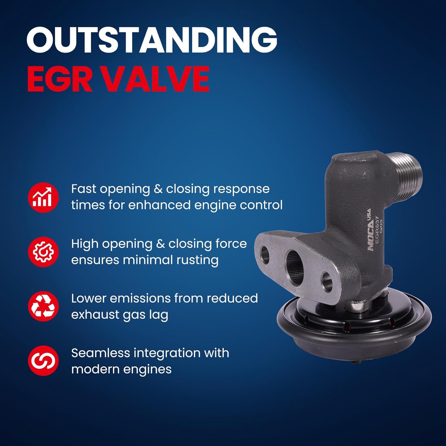 MOCA EGR Valve Fits 97-02 for Ford E-350 Econoline Club Wagon 5.4L/ 6.8L, 97-98 for Econoline Super Duty 5.4L/ 6.8L, 99-04 for Ford F-250/ F-350 Super Duty 6.8L, 02-03 for Lincoln Blackwood 5.4L