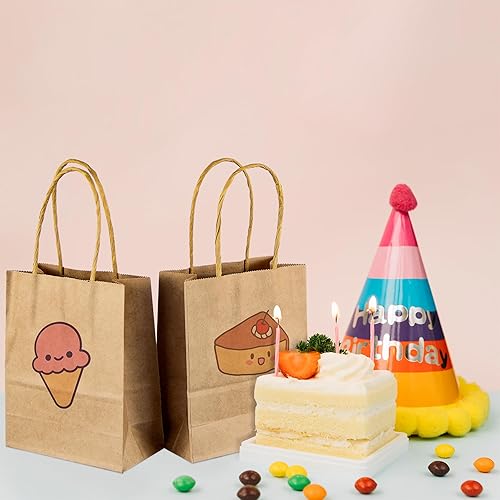 Miniatura 3 de SPERPAND 120 mini bolsas de papel marrón  6.5 pulgadas pequeñas bolsas de regalo de papel kraft para cumpleaños, baby shower, Navidad, boda, bolsas