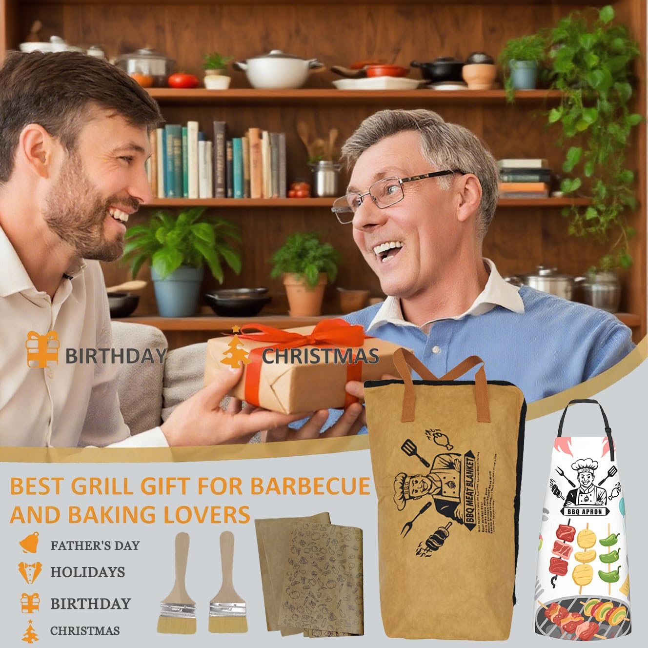 BBQ Blanket for Resting Meat-Insulated Smoker Grilling Bag Meat Resting Bags Meat Blanket Bag BBQ Accessories Smoker Accessories Grill Accessories Grilling Gifts for Men 6 PCS - Image 2