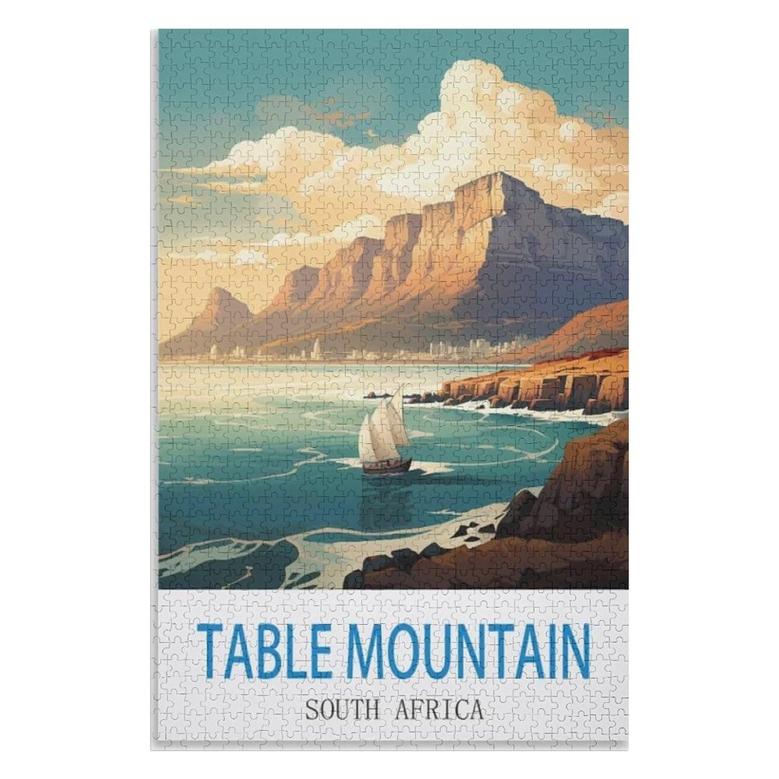 Recreation Suitable for Adults to Reduce Stress，Table Mountain South Africa，Adults 1000 Piece Jigsaw Puzzle- Christmas，38x26，paper puzzle，AA-715