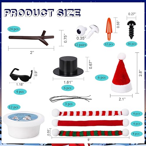 Miniatura 3 de BANBBUR Paquete de 12 rellenos de calcetines de Navidad para niños, manualidades de Navidad para niños, arcilla de modelado, kit de manualidades