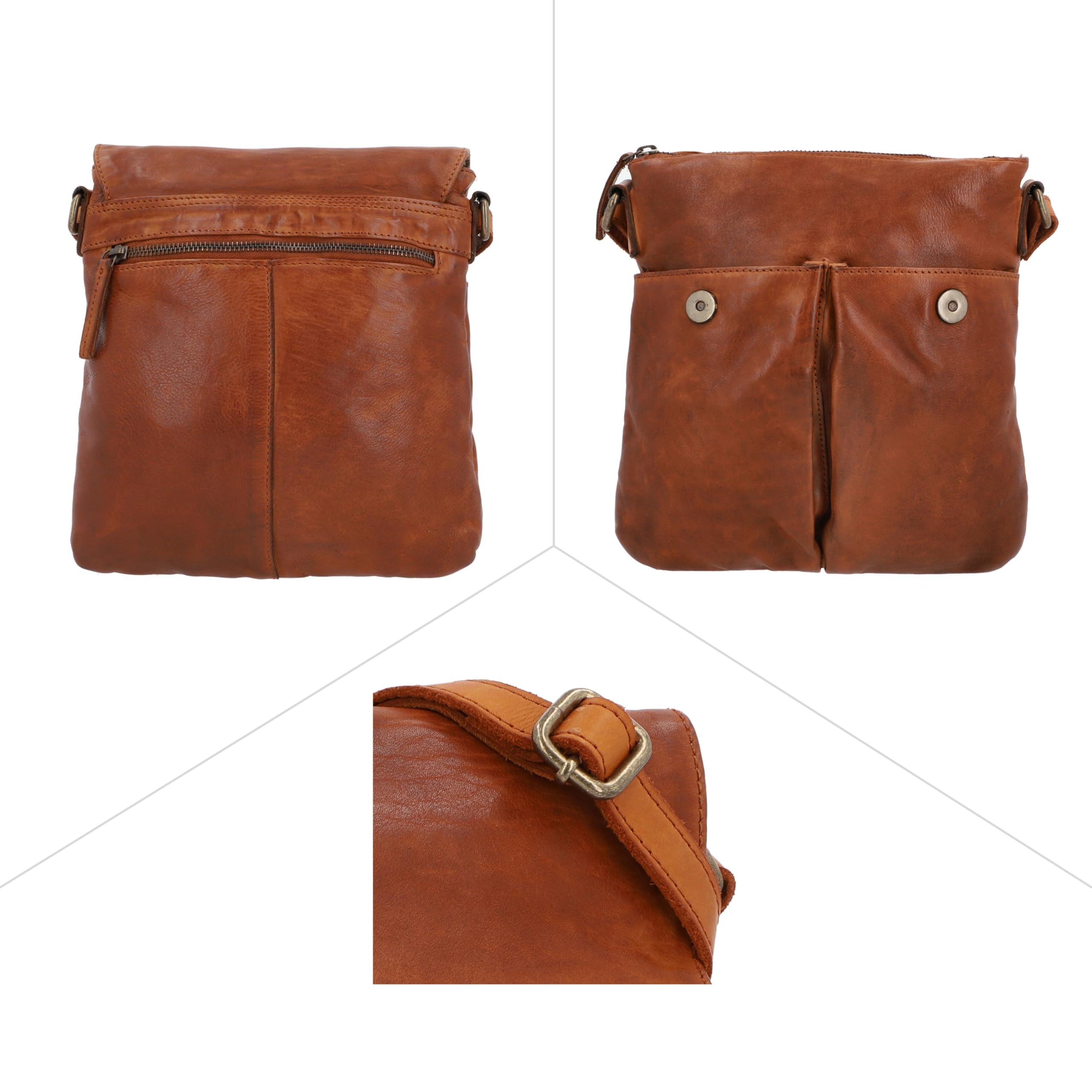 Gusti Bolso bandolera de piel - Veha Mujer Bolso de cuero marrón Cuero