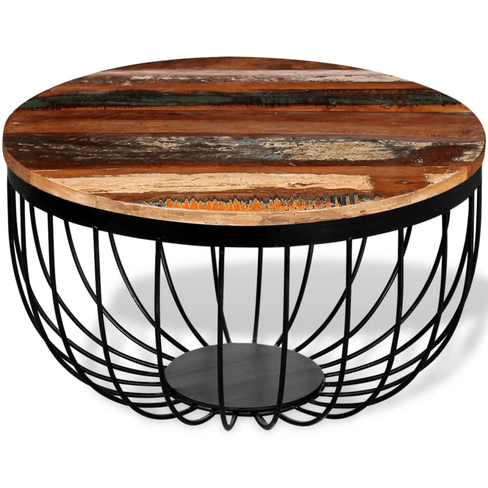 Homgoday Table basse en bois recyclé massif, table d'appoint, table d'appoint pour salon, salle de réception d'invités, chambre à coucher et mobilier de bureau