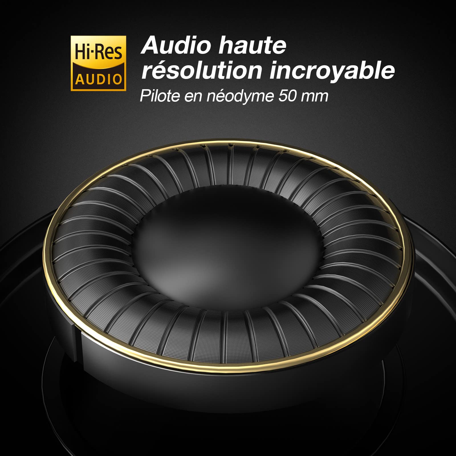 OneOdio Auriculares DJ Studio sin adaptador para monitoreo y estuche giratorio de 90 ° Negro