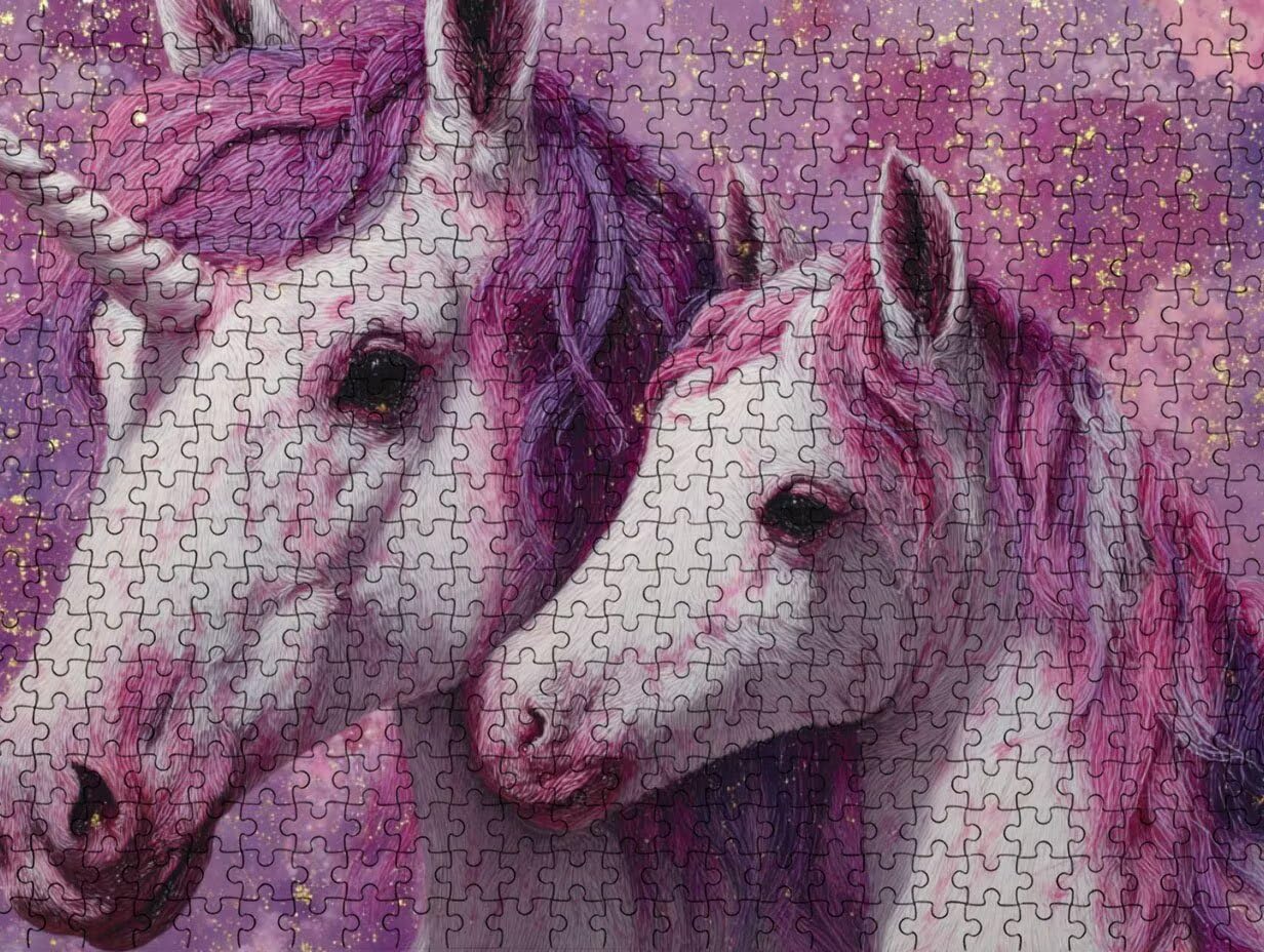 Puzzle 2000 para Adultos, Unicornio Morado, Rompecabezas Clásicos LDYQS7709