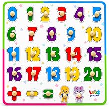 Lucas & Friends Wooden Number Peg Puzzle for Toddlers, Educational Toys | Montessori, Fun Preschool Learning Activities for Boys & Girls, Learn to Count Puzzle Board, Gift for Toddlers Ages 3-5