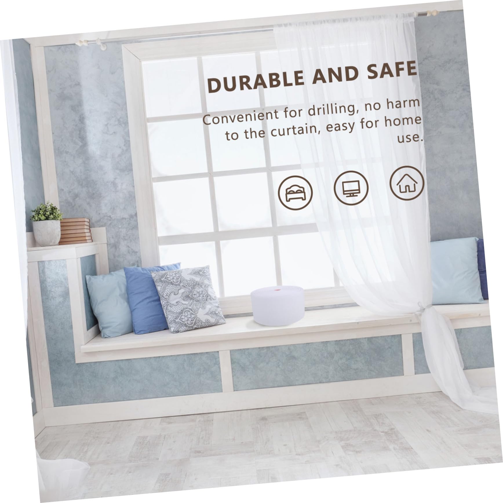 STOBOK Ruban Perforé pour Anneaux de Rideaux, Bande de Renfort en Polyester Blanc pour Rideau, Usage Maison, Léger et Sûr