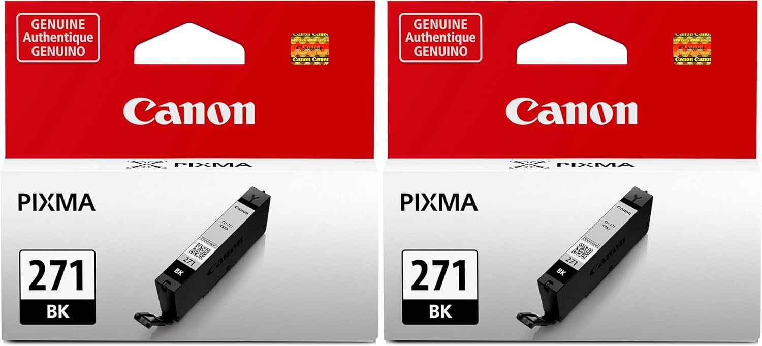 Canon CLI-271 Black Compatible to TS5020,TS6020,TS8020,TS9020 Printers (Pack of 2)