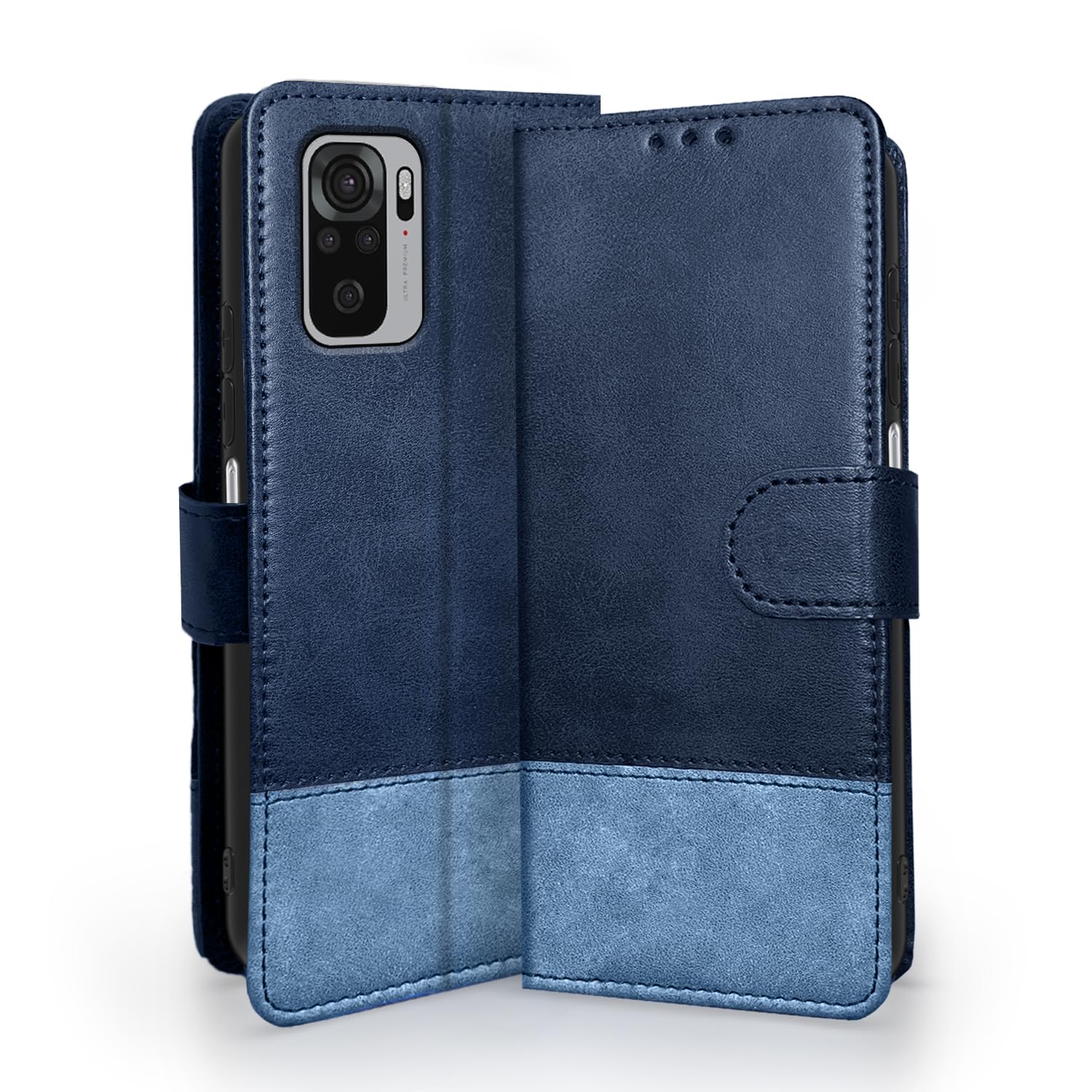 Pikkme Redmi Note 10 / Note 10S Flip Cover | Dual-Tone PU Leather Finish | Wallet Style & Stand | Magnetic Flip Case for Redmi Note 10 / Note 10S (Navy & Light Blue) (B0CQXRCNWY) Amazon Price History, Amazon Price Tracker