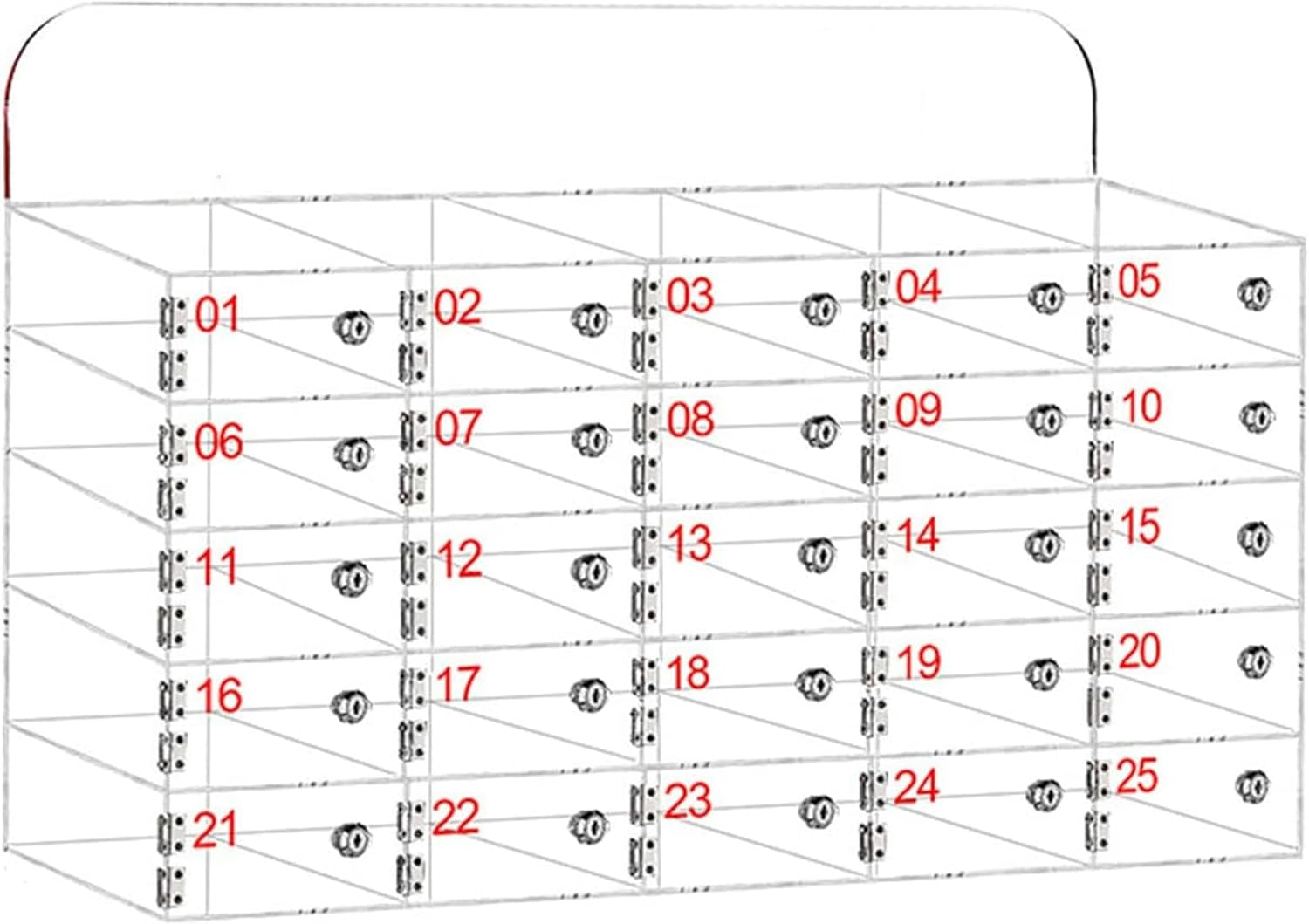 25-Slot Phone Lock Box, Clear Cell Phone Locker with Door Locks & Keys, Wall-Mounted & Desktop Storage Cabinet for Office, School, Classroom, Factory - Secure Mobile Device