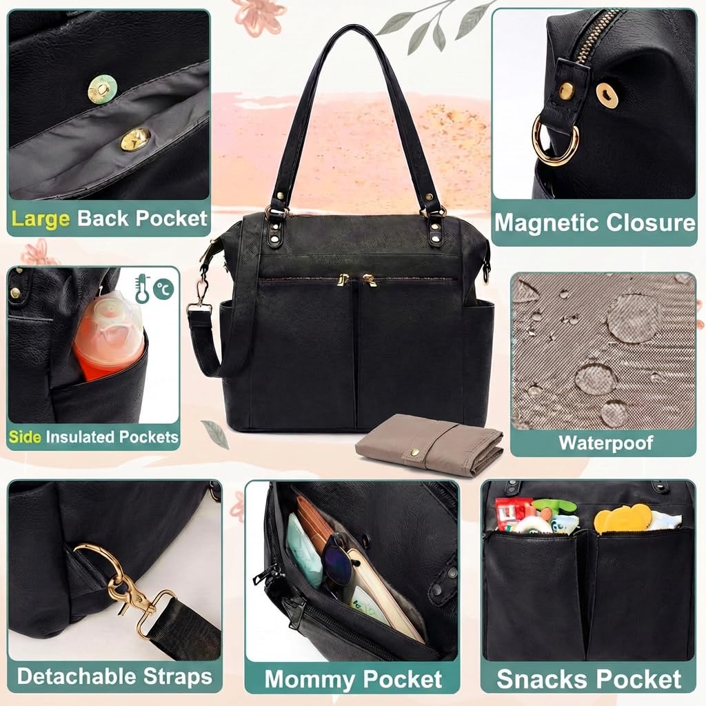 Wickeltasche Rucksack Babytasche Leder Wickeltasche Mutterschaft Krankenhaus Tasche für Mama und Papa