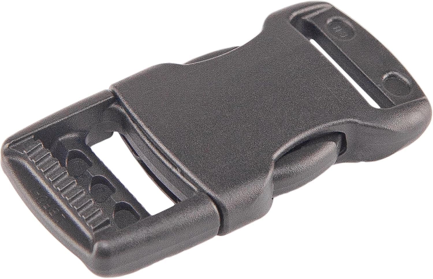 Zipperstop YKK 1" Inch YKK Heavy Duty Contoured Side Release Plastic Buckles - 50 Buckles Per Pack - Made In The United States, Black, 1"