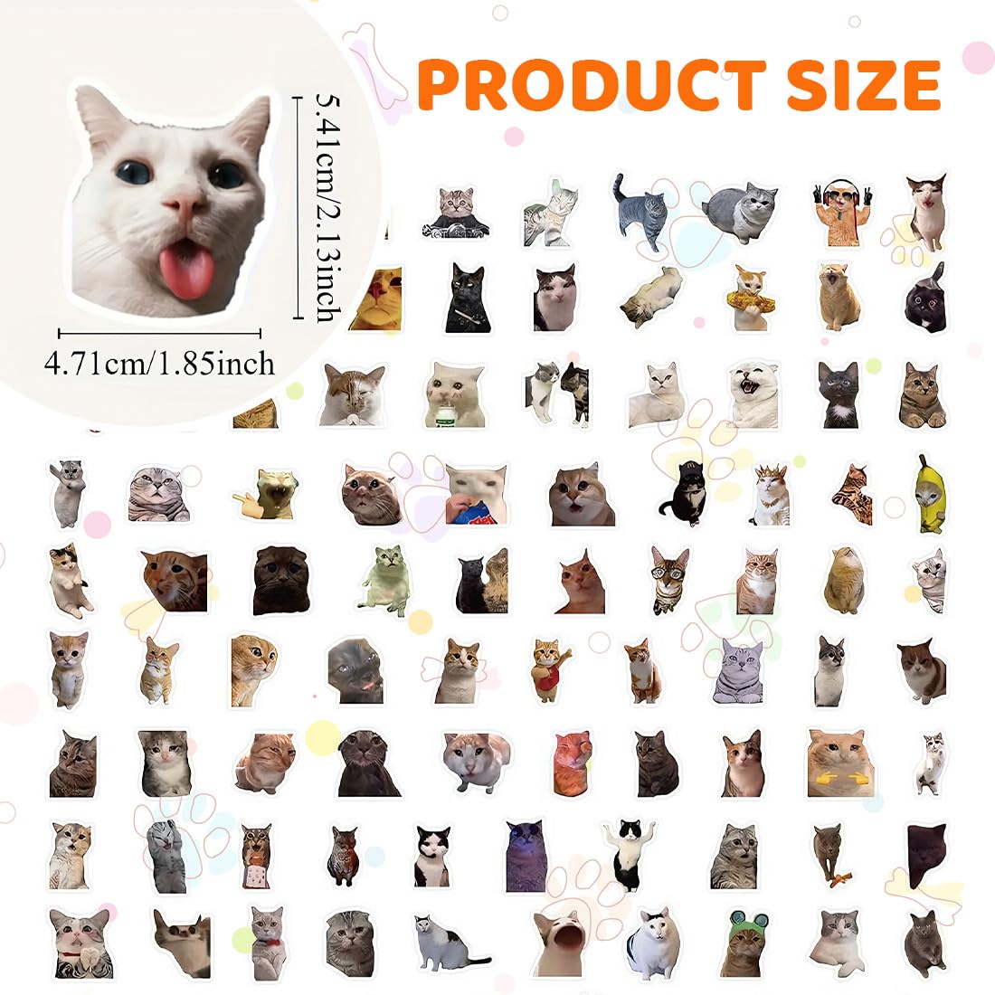 300 Stickers Gatti Sticker Meme Adesivi Divertenti Kitty Sticker Stickers Set Adesivi Estetici per Laptop, Bottiglia d’Acqua, Quaderno, Decorazioni, Regalo