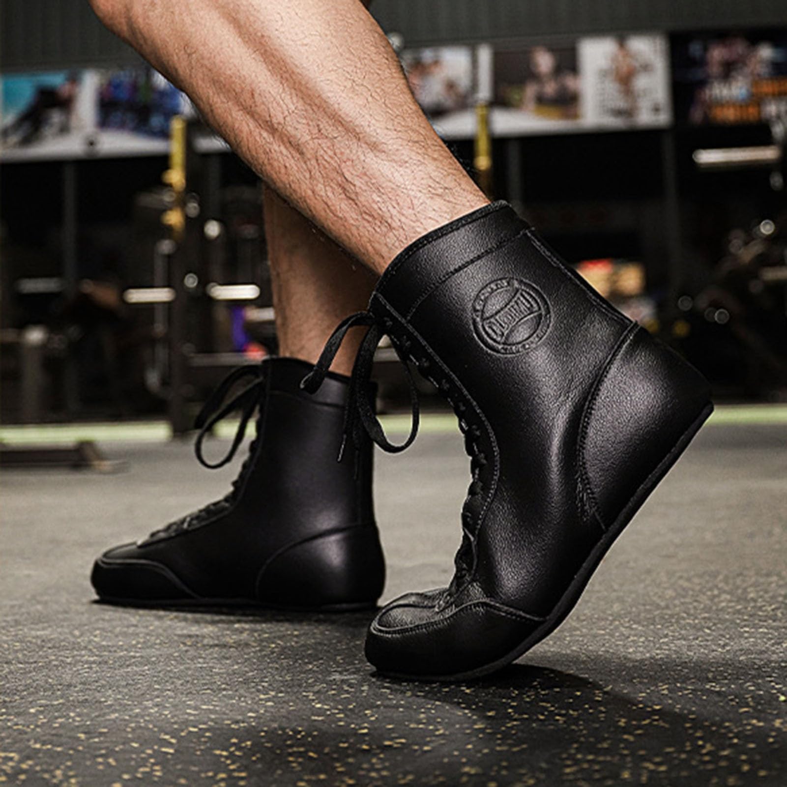 Scarpe da wrestling antiscivolo e traspiranti,scarpe da boxe unisex con supporto elevato,stivali da wrestling, stivali da combattimento,scarpe da allenamento, supporto extra alla caviglia per pugili (