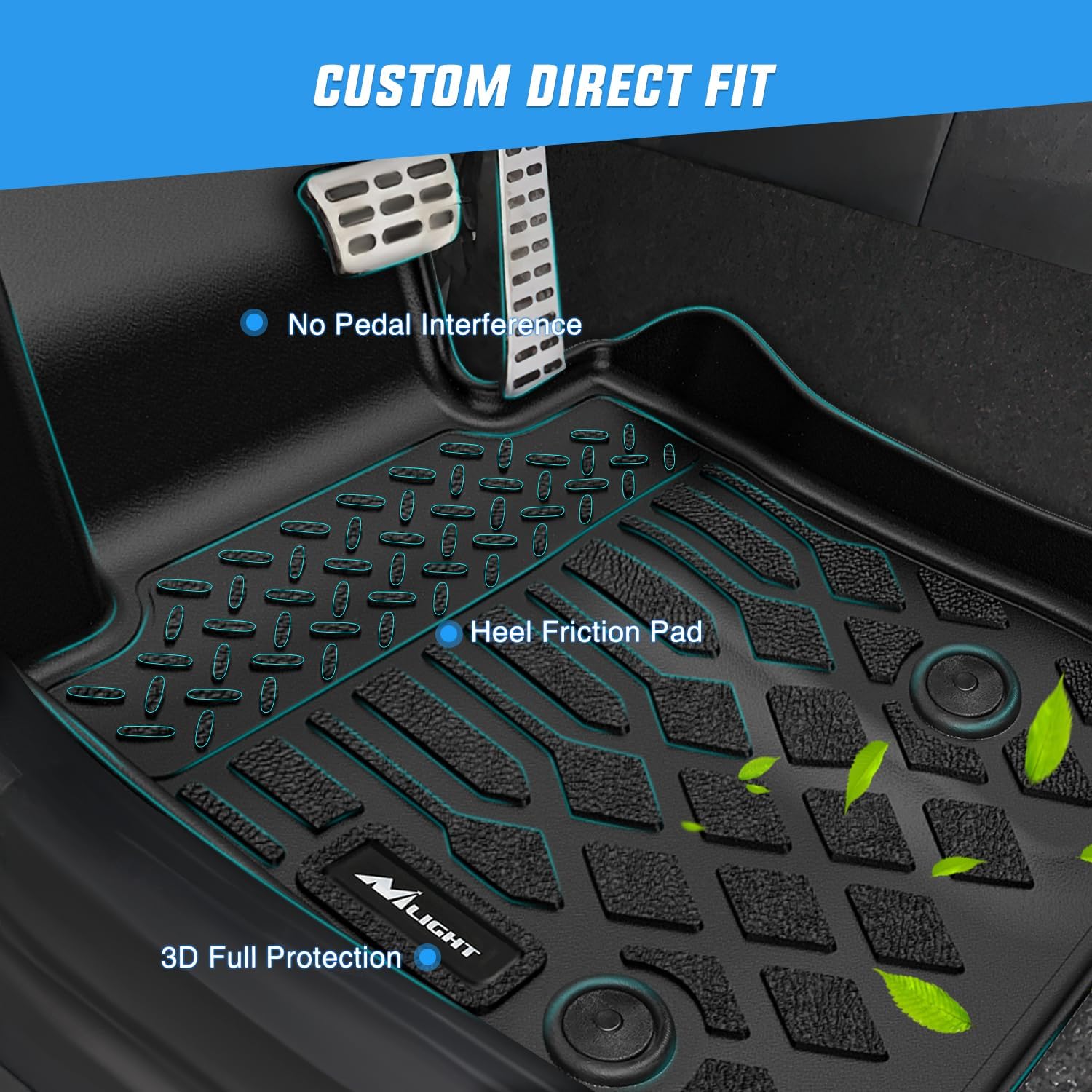 Nilight TPE Floor Mats for Kia Carnival Hybrid 8 Seat 2025 2026 (Not for Fuel) All Weather Custom Fit Heavy Duty Floor Liners
