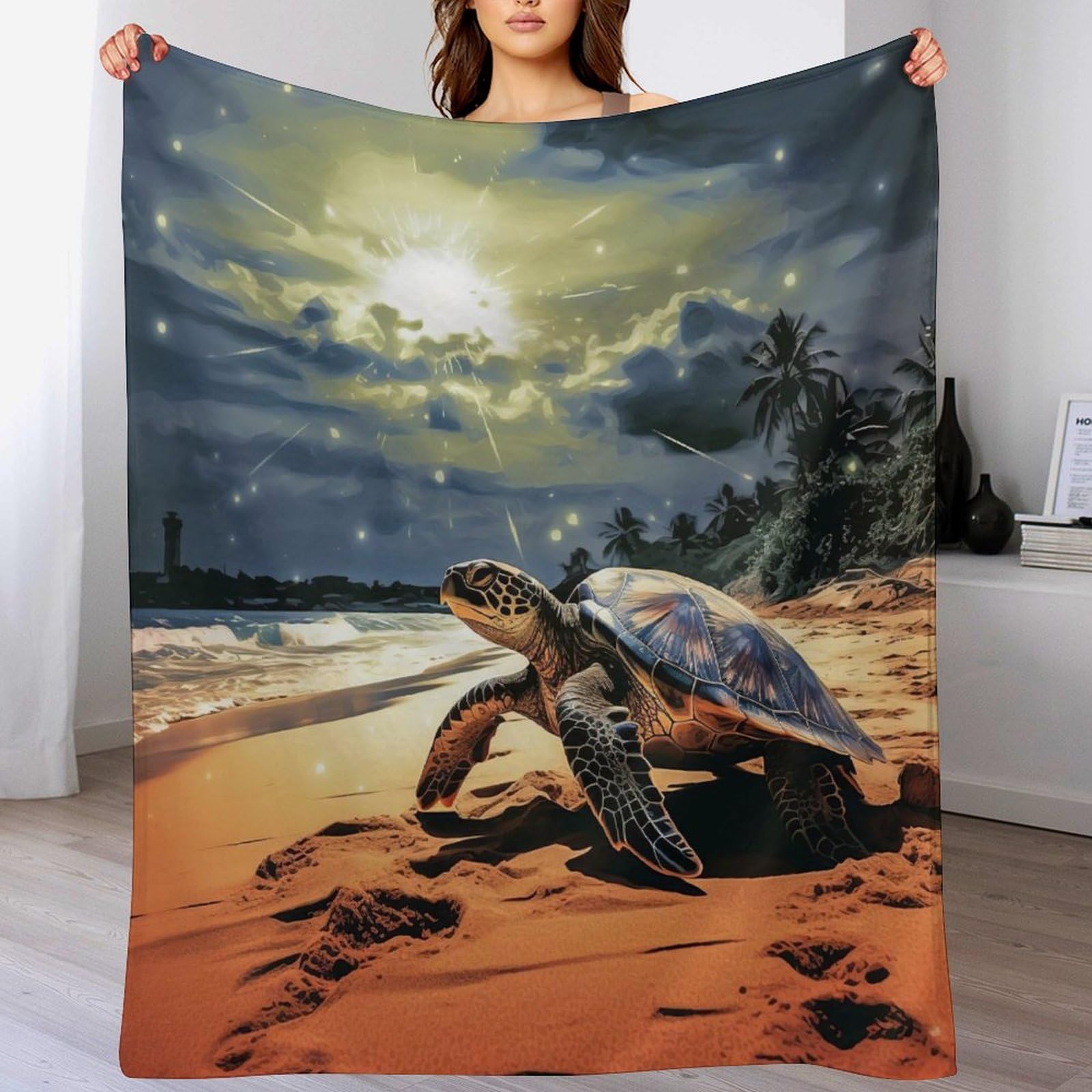 Manta de forro polar de tortugas marinas franela 130x180 cm