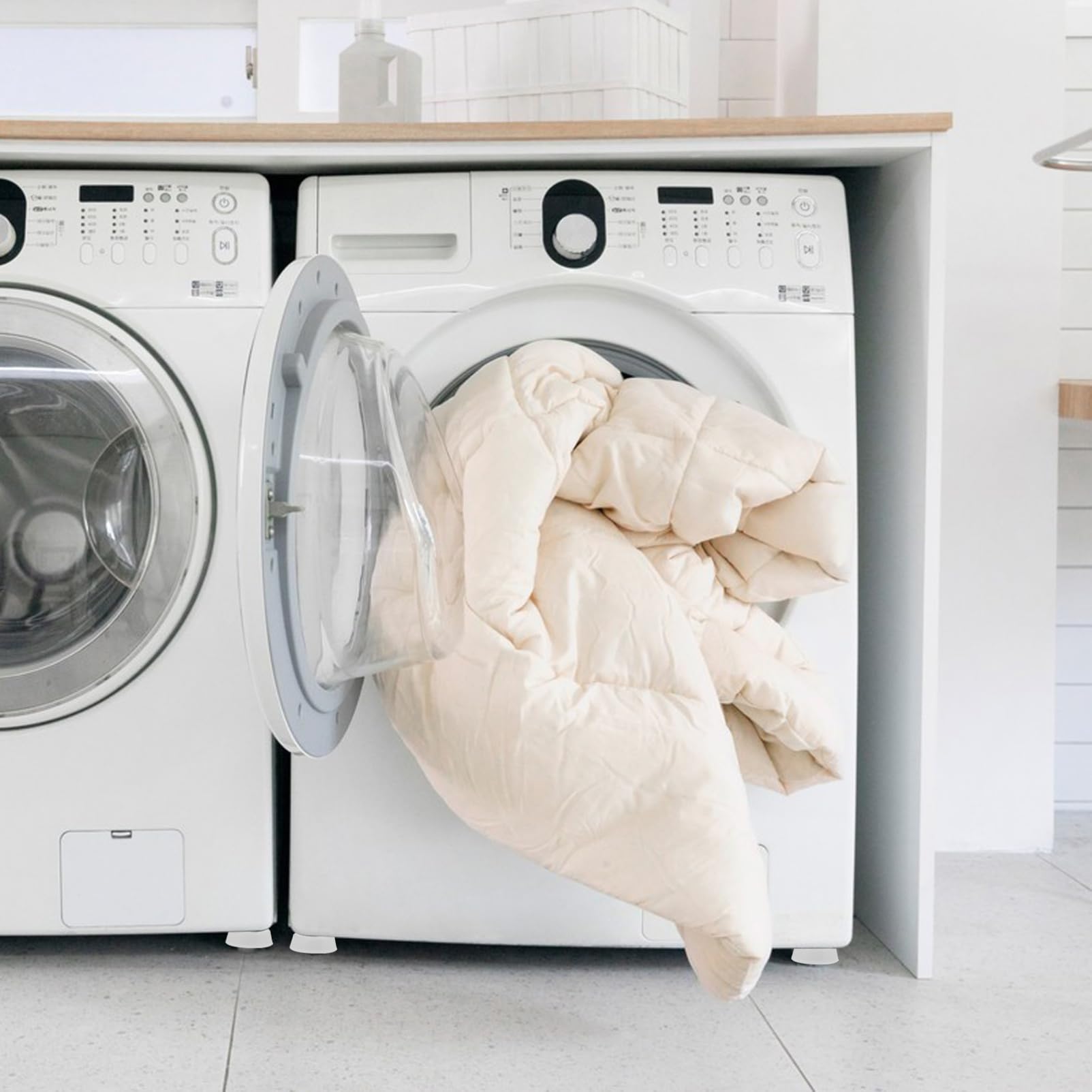 5 Set Tappetini Antivibrazione Da Piedi in Gomma Per Riduzione Rumore Stabilità Accessori Per Elettrodomestici Compatibili Con Lavatrice Asciugatrice 4 Pezzi*5