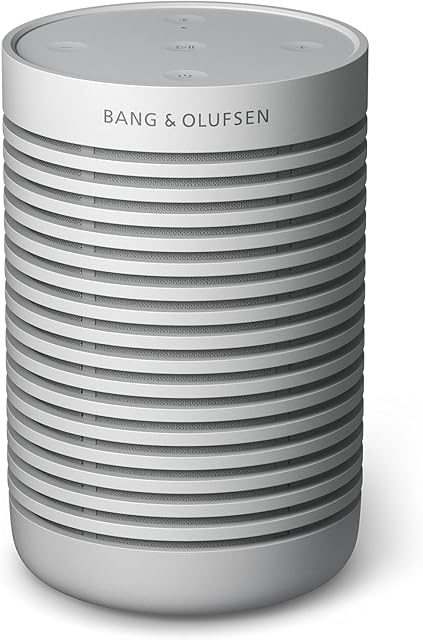Bang & Olufsen Beosound Explore - Wireless Portable Bluetooth Speaker with USB-C Charging Cable, IP67 Dustproof and Waterproof Speaker for Outdoors, Home and Travel - Grey Mist
