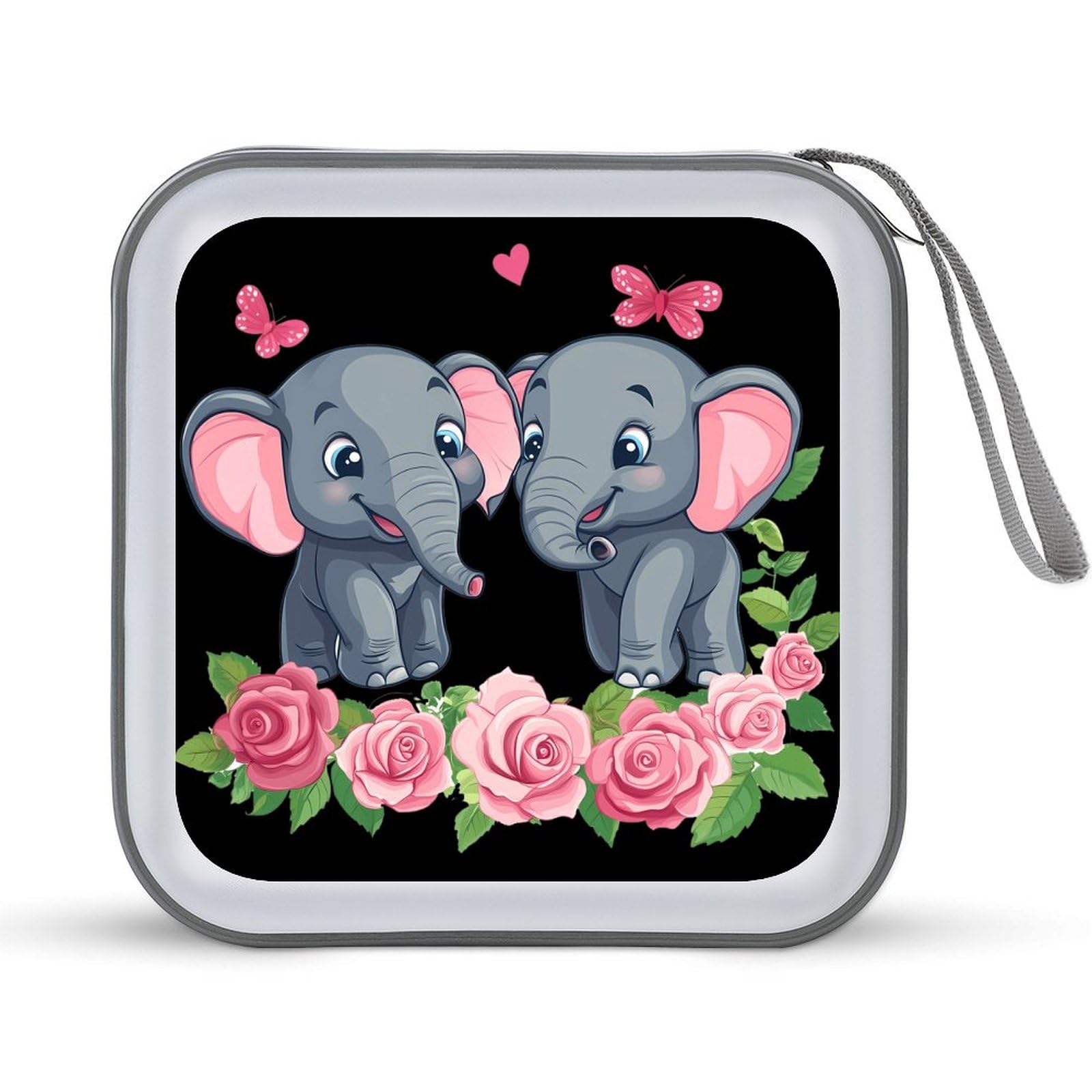 Elephant CD Case Plastic DVD Case Holder Wallet Disc Storage Organizer for Car Travel