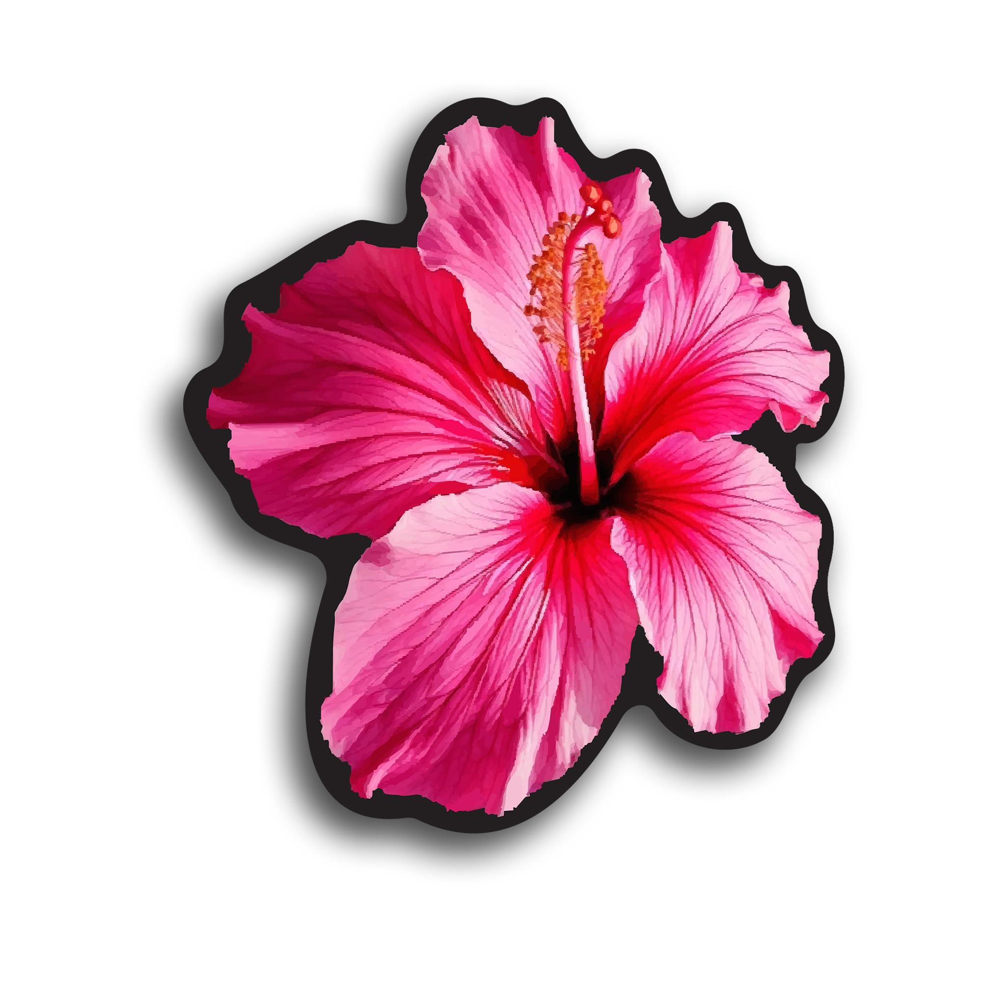 INDIGOS UG Adesivo auto - Sticker - Auto - JDM - Die Cut - Hibiscus Decal Aloha Flower Car Window Laptop Sticker - Argento - 66 mm x 91 mm