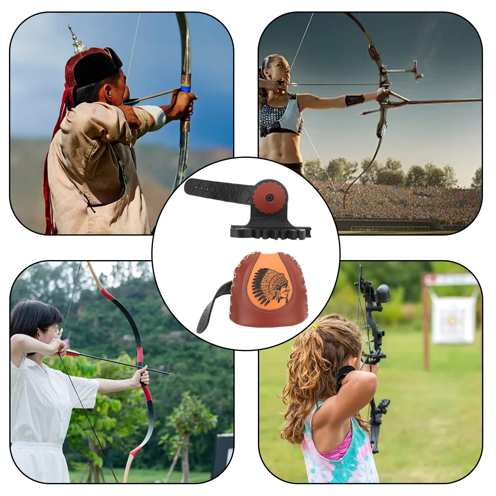 Bolsa de Arco y Flecha, Arco Ajustable y Tarro de Flecha, Bolso de Flecha de Cuero marrón, Puede Colgar la Caja de Flecha con 4 Flechas, Adecuado para la Caza o el Ejercicio de Tiro con Arco