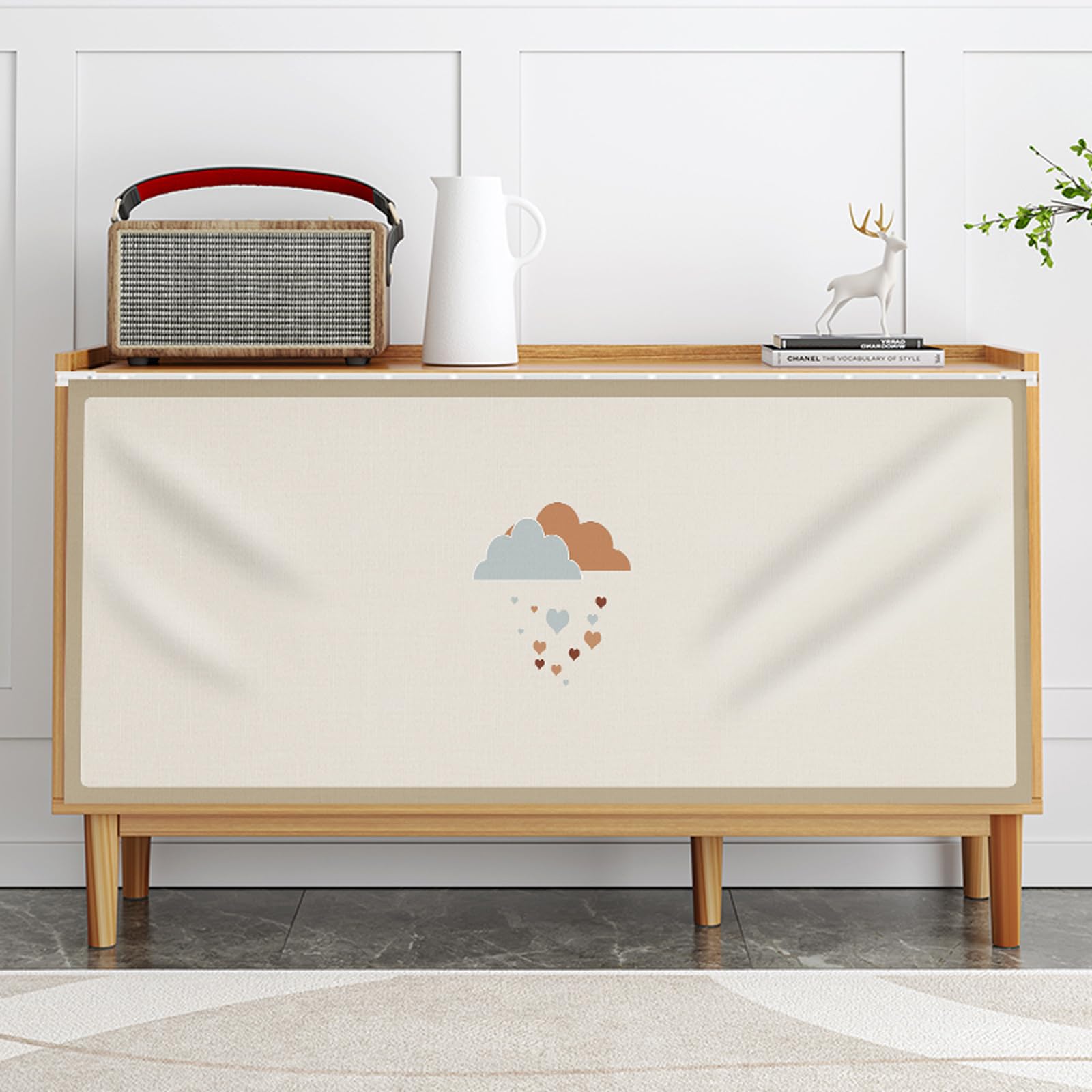 Curtain Dustproof For Storage Cabinets,Curtain Privacy For Storage Cabinets,Kitchen Curtain Under The Sink,Self Adhesive,Privacy Protected,Dustproof,For Shoe Cabinets,Cabinets,Bookcase,Shelf