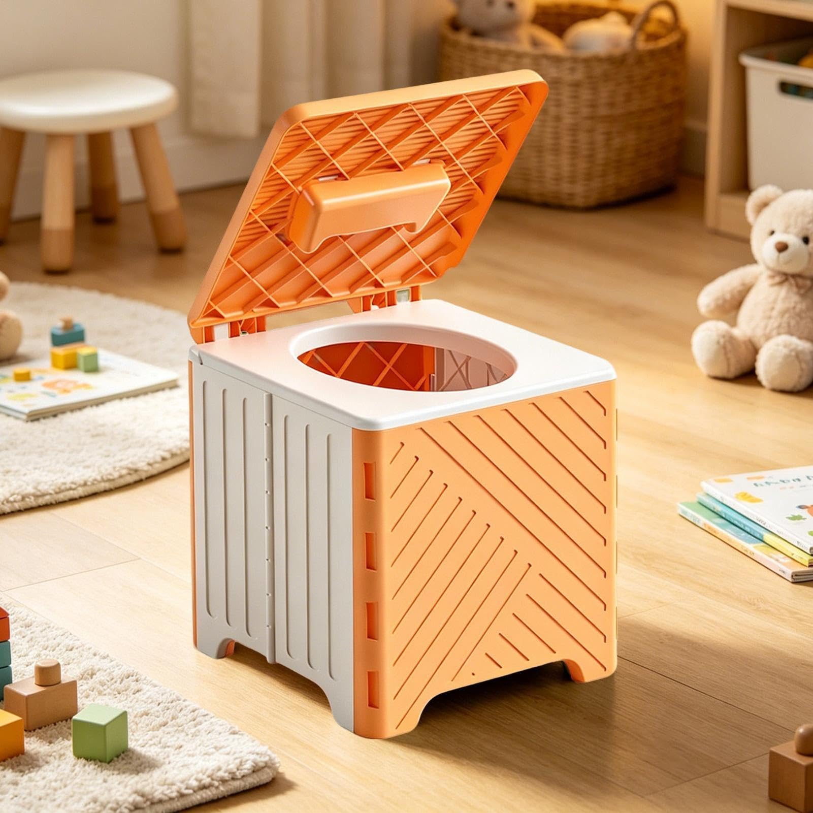 Reisetoilette Kinder Mit Töpfchen Für Unterwegs Faltbar Leicht 3pcs | Faltbares Reisetöpfchen, Leicht Und Kompakt, Rutschfester Sitz, Inklusive Reinigungsbeutel Für Auto, Bis 70kg Belastbar